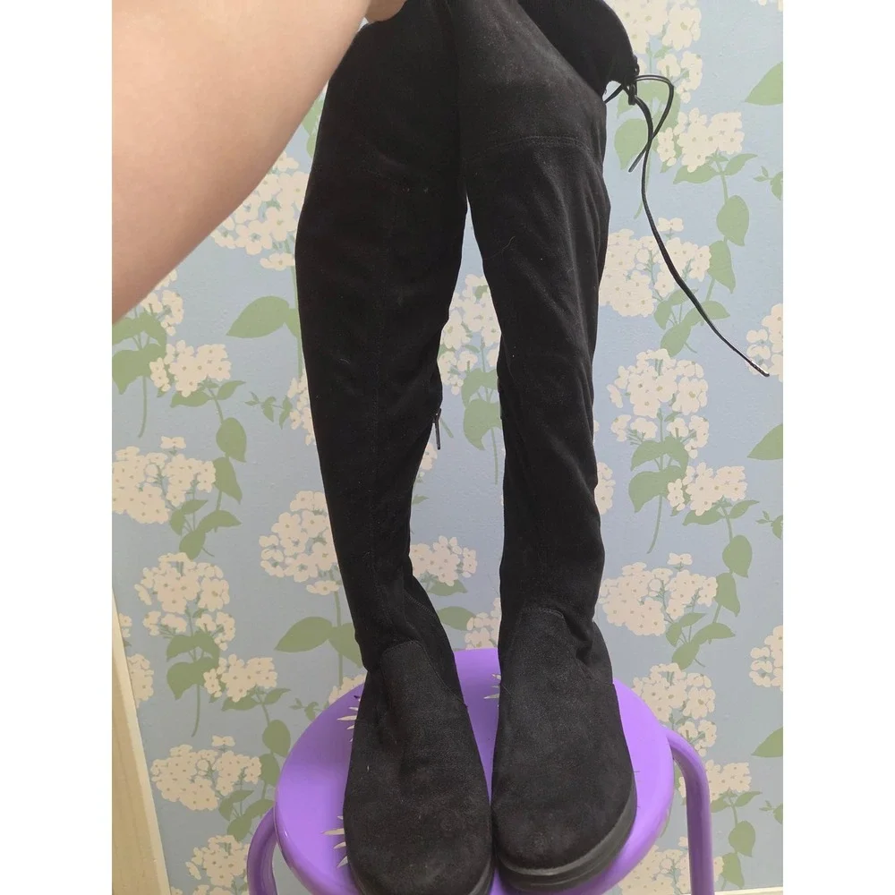 Circus by Sam Edelman Black Faux Suede Over The Knee Boots 6.5